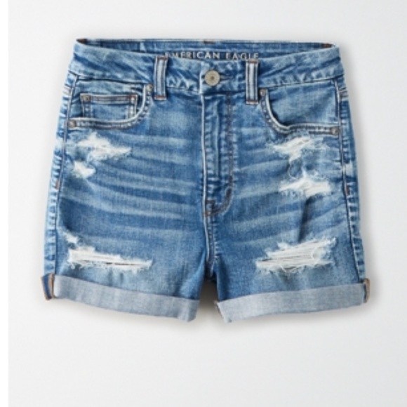 AE Stretchy Distressed Denim Shorts - Picture 1 of 4